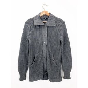 Eileen Fisher Knit Merino Wool Gray Cardigan